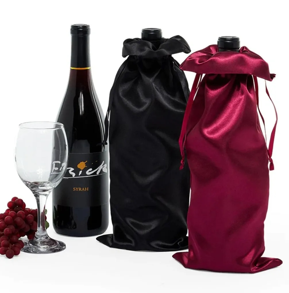 Satin Wine Draw string Bags 2