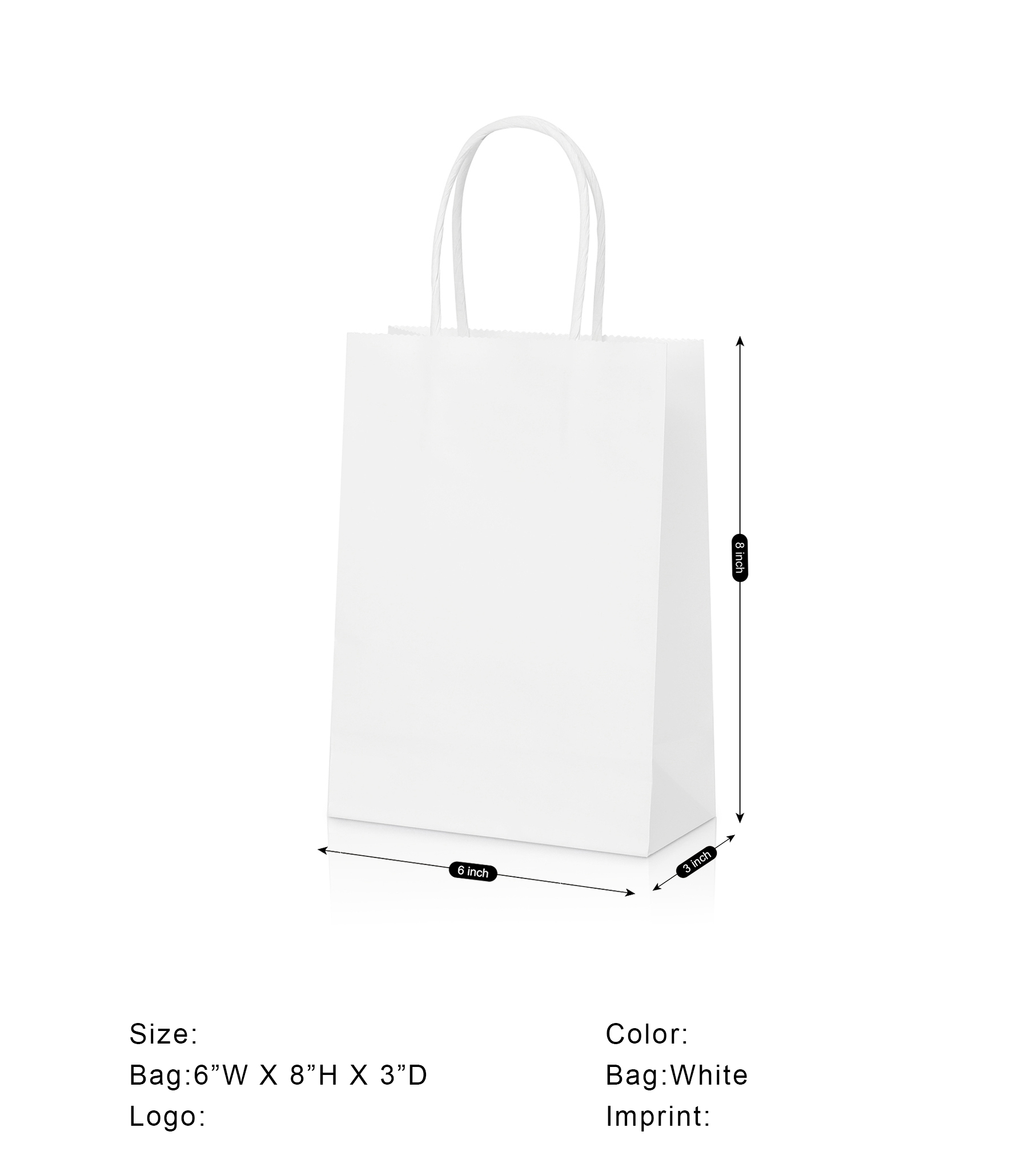 White Kraft Paper Shopper Tote Bag 7