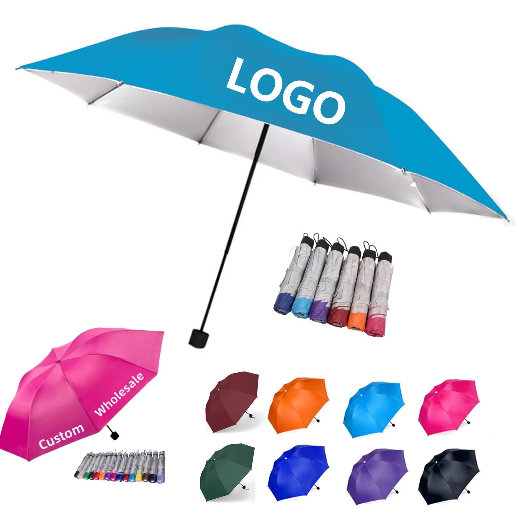 42" Arc Budget Promotional Telescopic Folding Umbrella 3