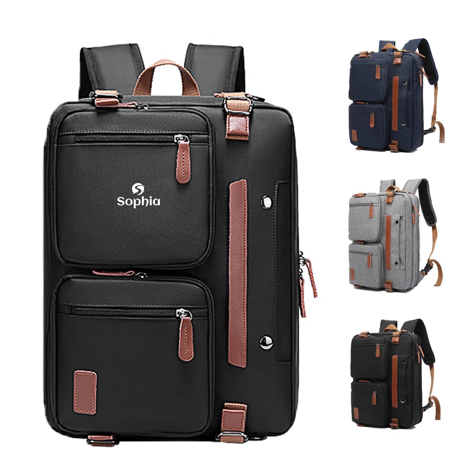 15.6 Inch Convertible Briefcase Backpack 2