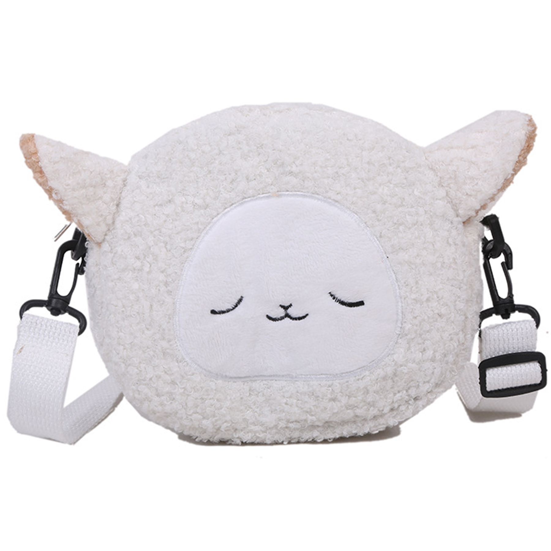 Cotton Cute girl lamb hair shoulder cross-body bag 4
