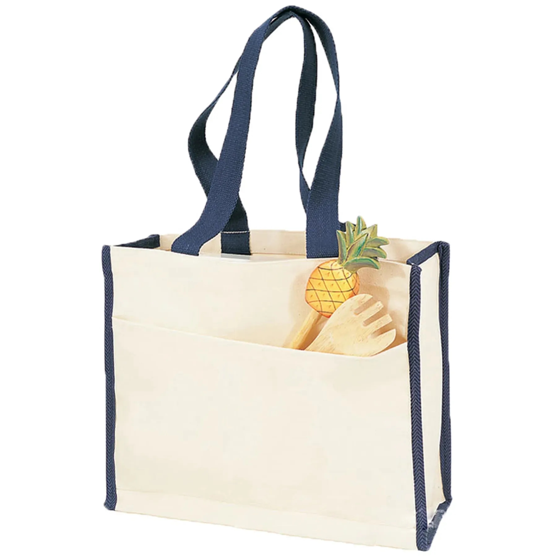 CanvasTote Bag With Color Handles, custom tote bag with logo imprint 7