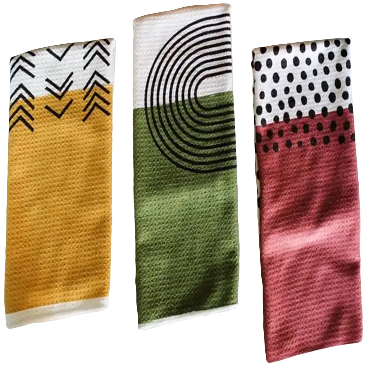 16" x 25" Sublimated Serged Edges Waffle Weave Towel 4