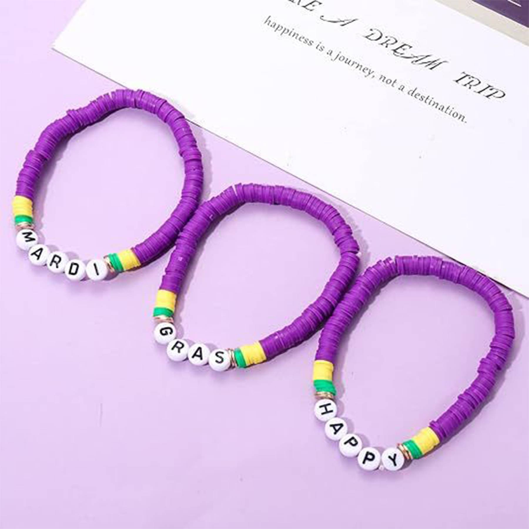 Plastic Purple elastic thread soft bracelet 3