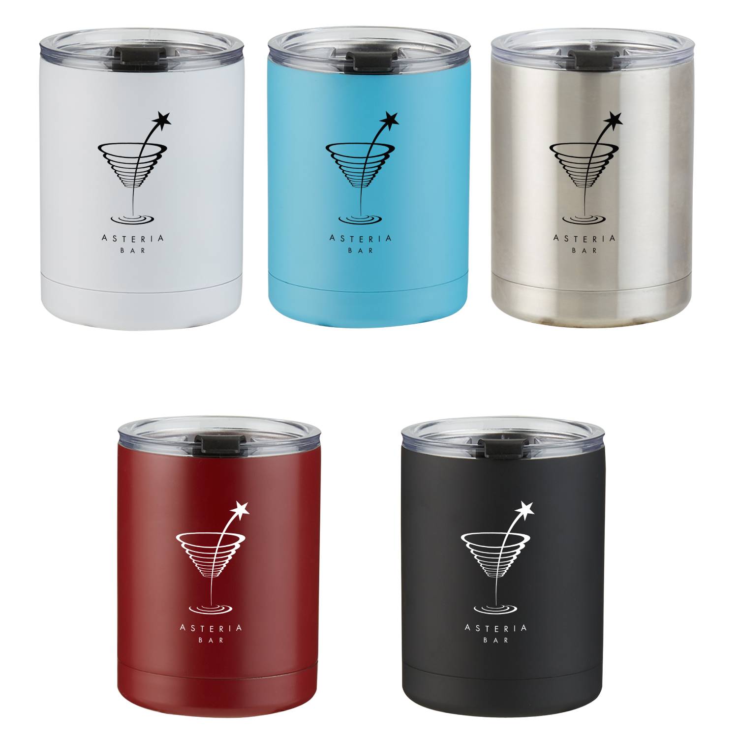 Low Ball Stainless Steel Tumbler with Lid, 10 oz. 2