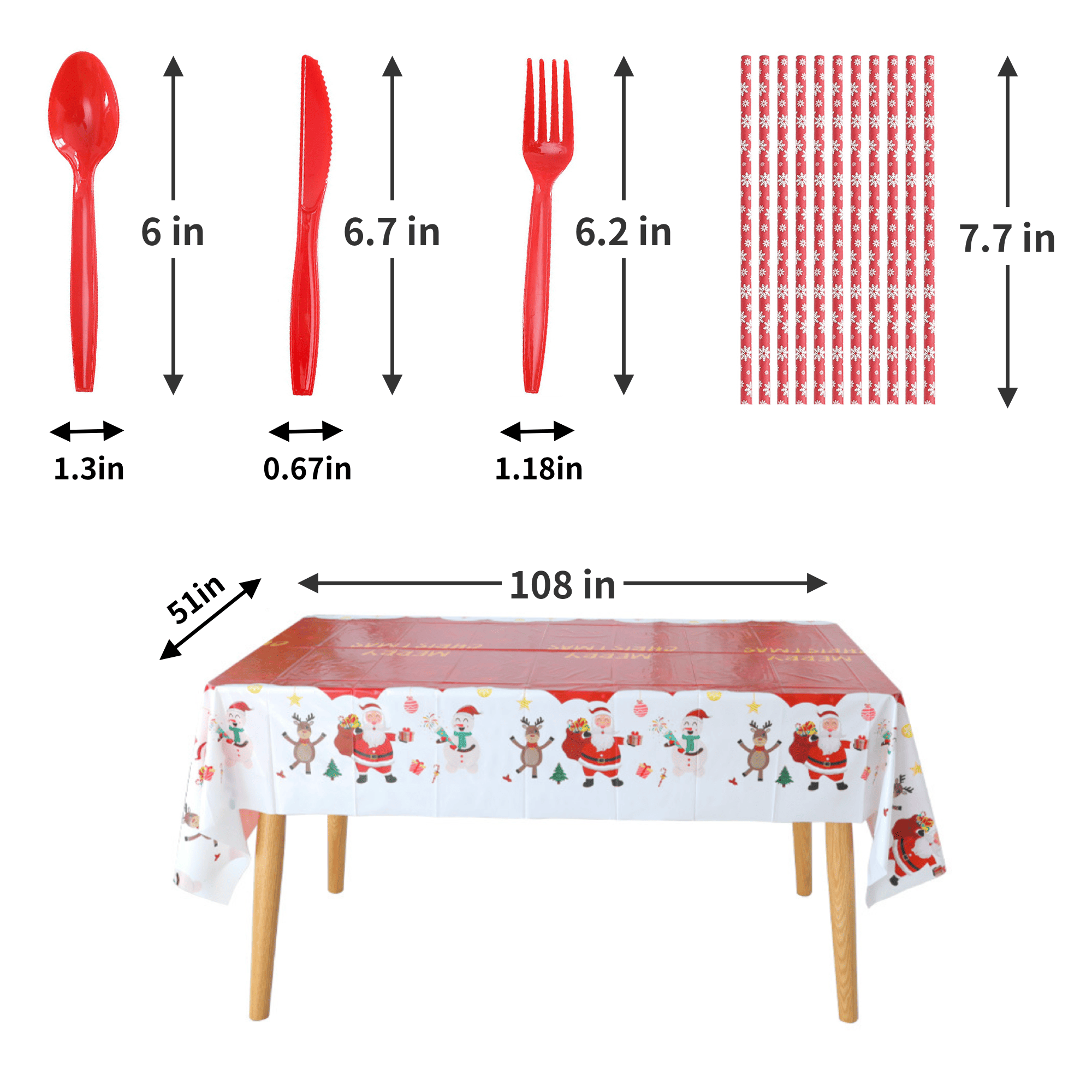 Christmas Disposable Dinnerware Party Kit 1