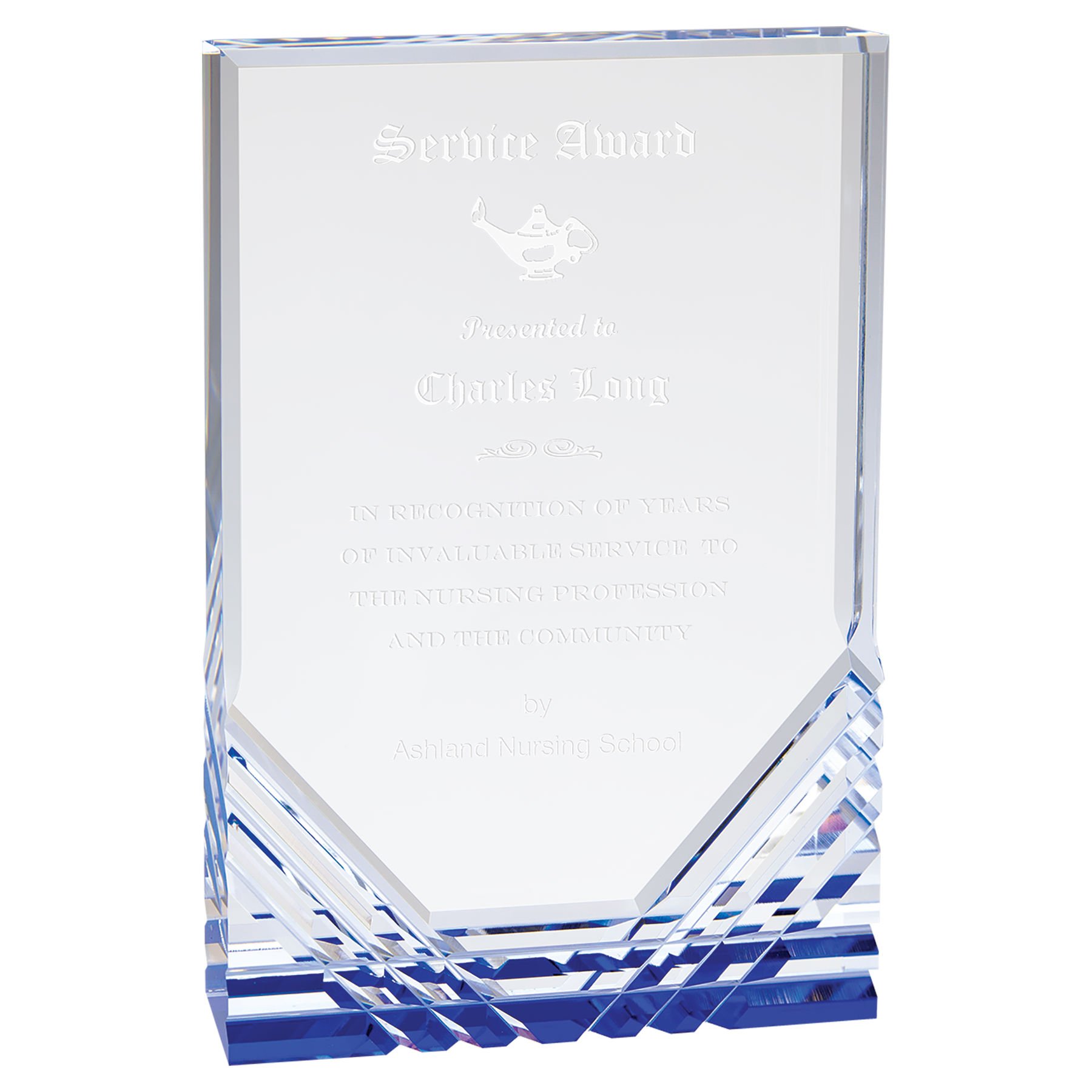 6" x 8" Blue Jewel Mirage Acrylic Award