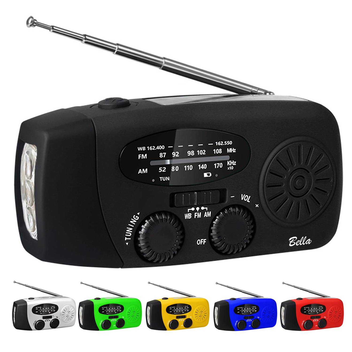 Portable Outdoor Hand Crank Self Powered Solar Weather Radio 2