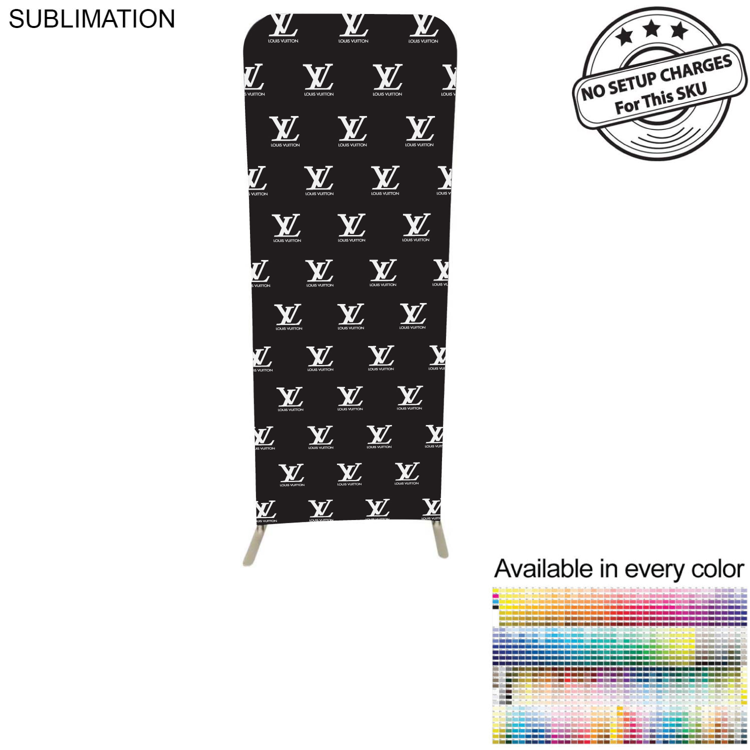 Step and Repeat 2'W x 78"H EuroFit Tension Fabric Banner Display Kit, Graphics Double Sided 4