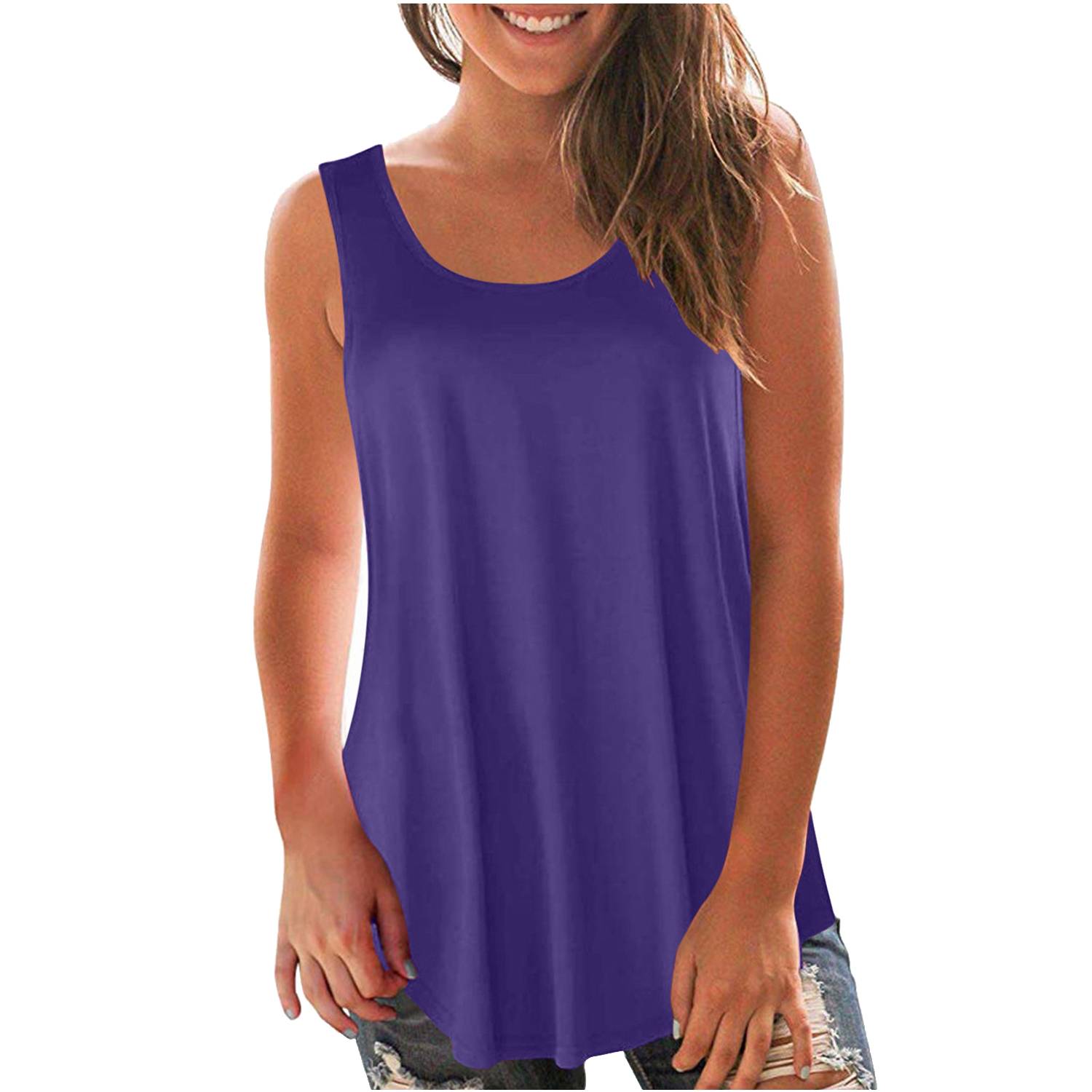 Women Oversized Crewneck Sleeveless Vest 14