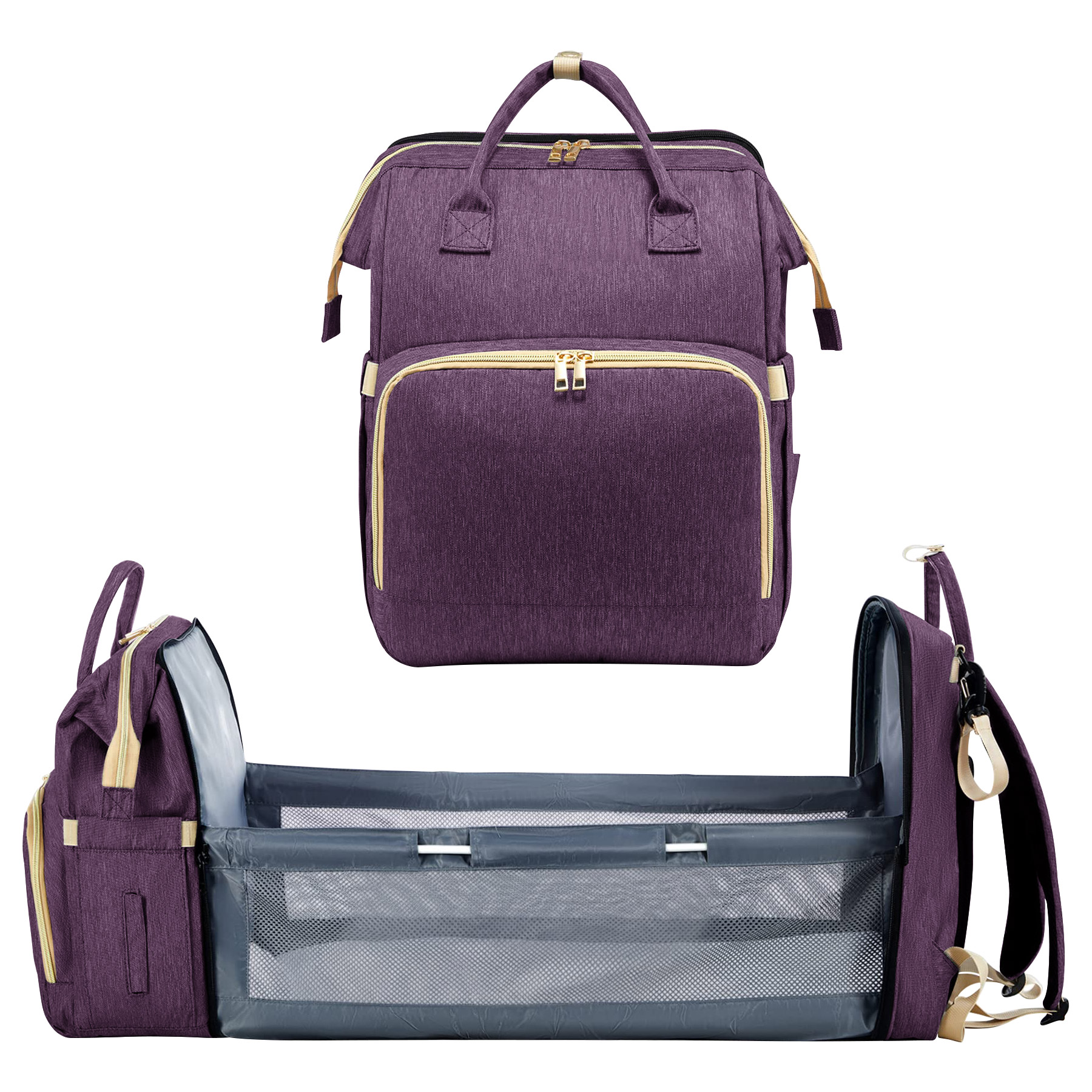 Outdoor Foldable Baby Diaper Mommy Backpack 2