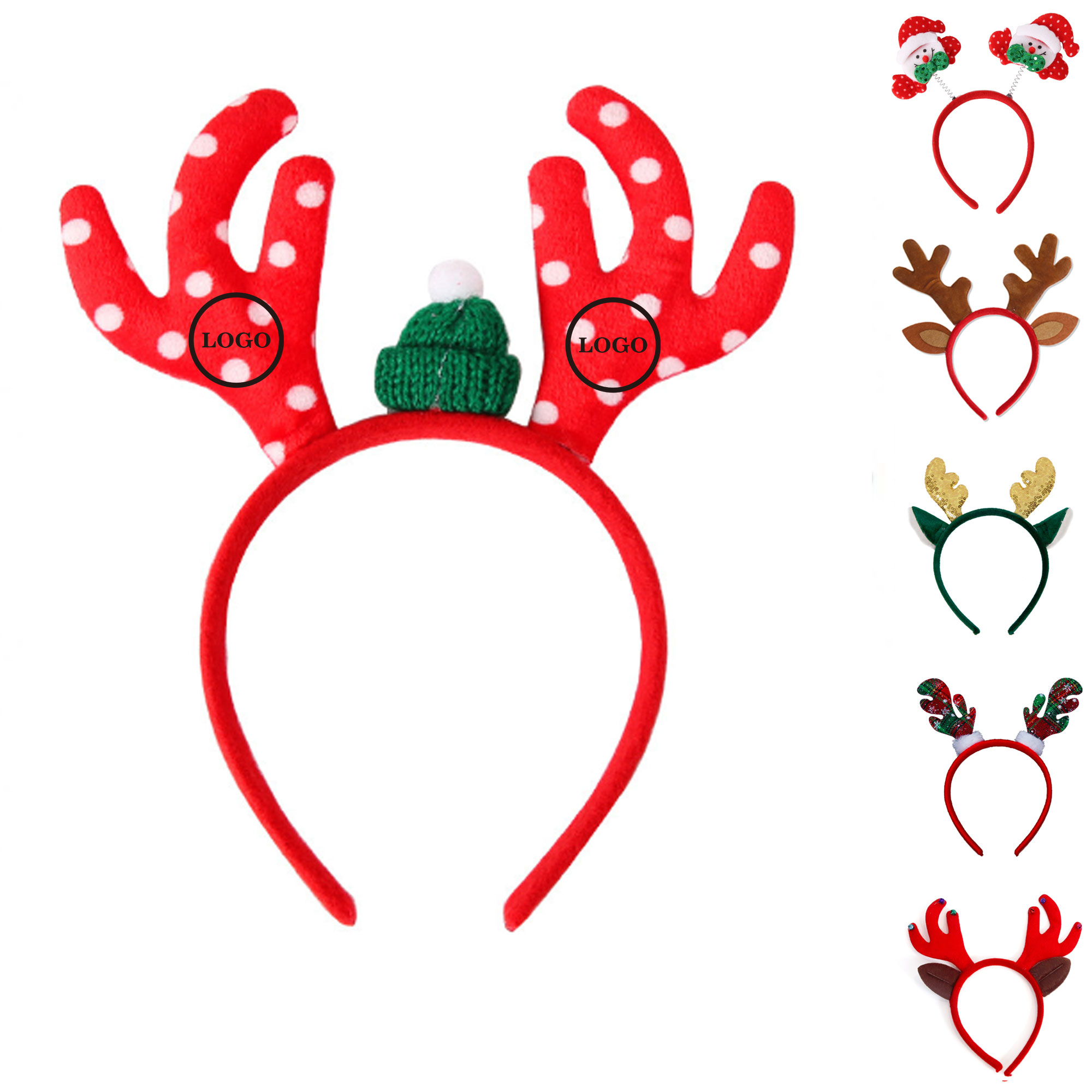Festive Plush Reindeer Antler Headband 2