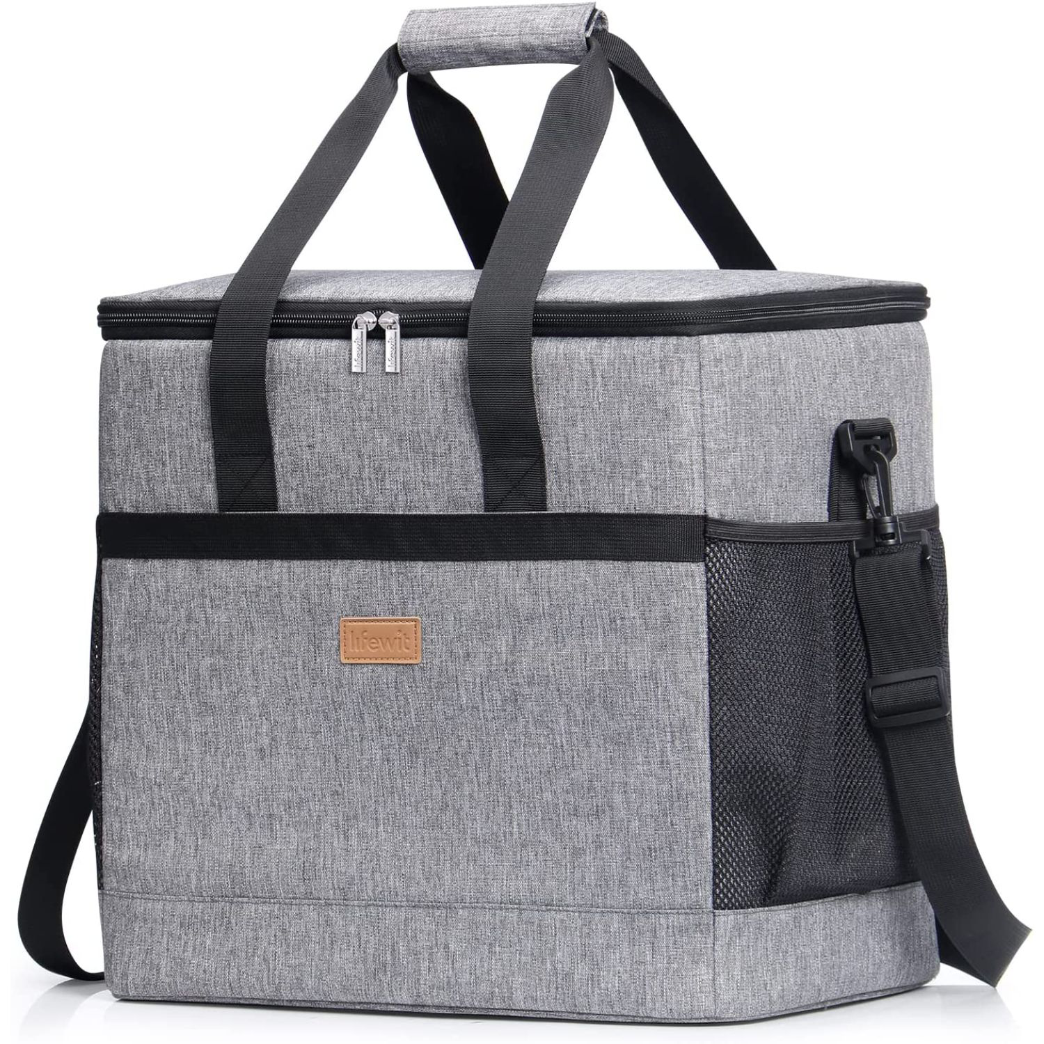 12-Can Double Zipper IceChip Cooler Bag w/ Both Side Mesh Pocket 6