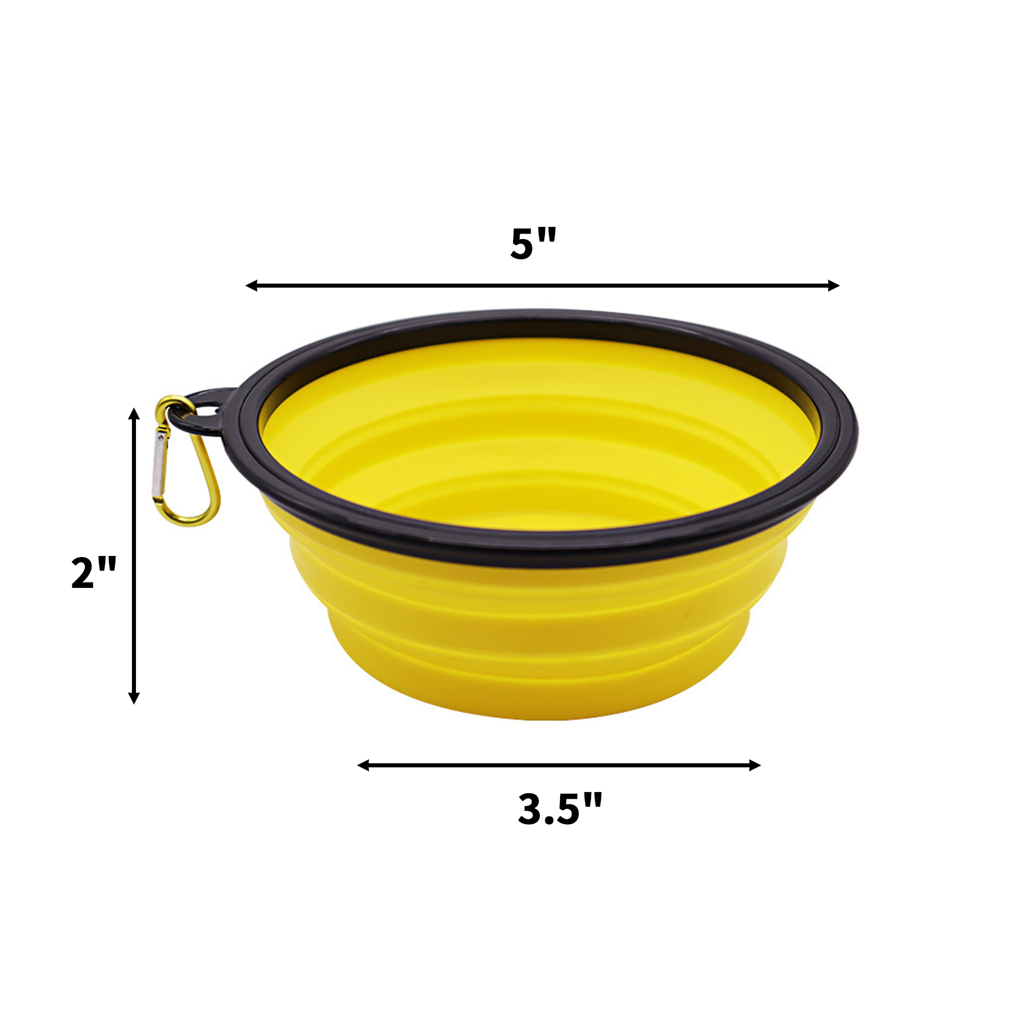 TPE Pet Collapsible Feeding Bowl With Carabiner 5" x 3.5" x 2" 7