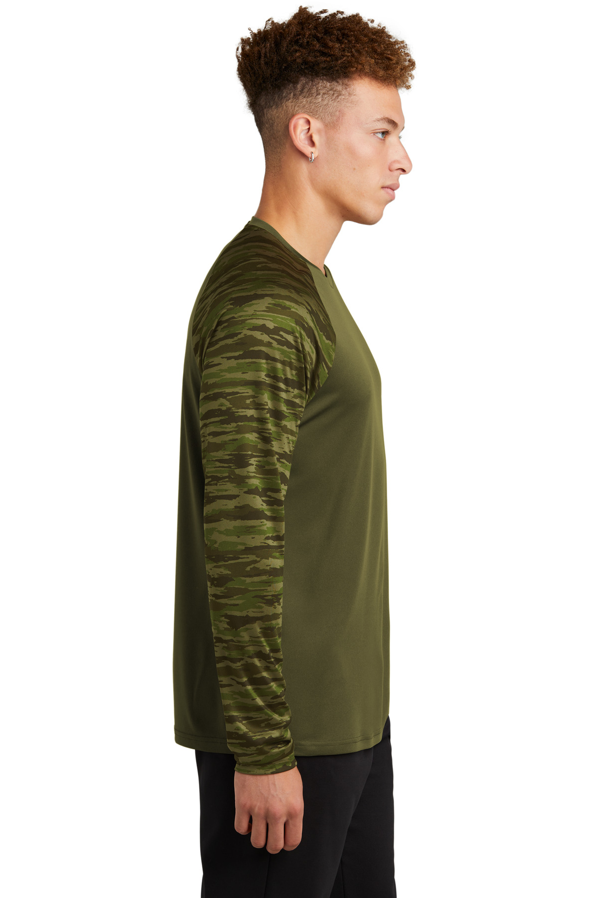 Sport-Tek Drift Camo Colorblock Long Sleeve Tee ST376LS 34