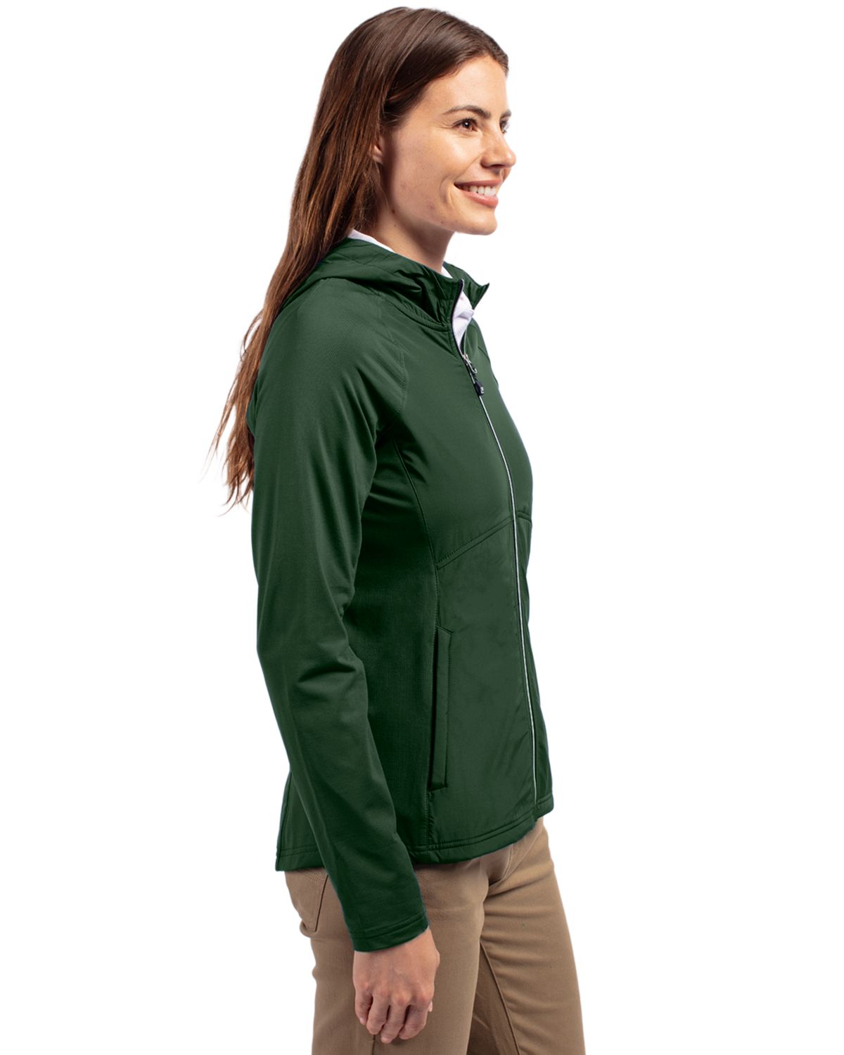 Cutter & Buck Adapt Recycled Soft Knit Stretch Womens Hybrid Full Zip Jacket 58