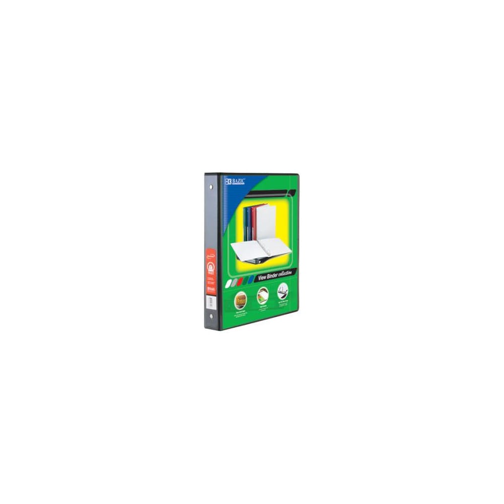 1" 3 Ring View Binders - Black 2 Pockets 1
