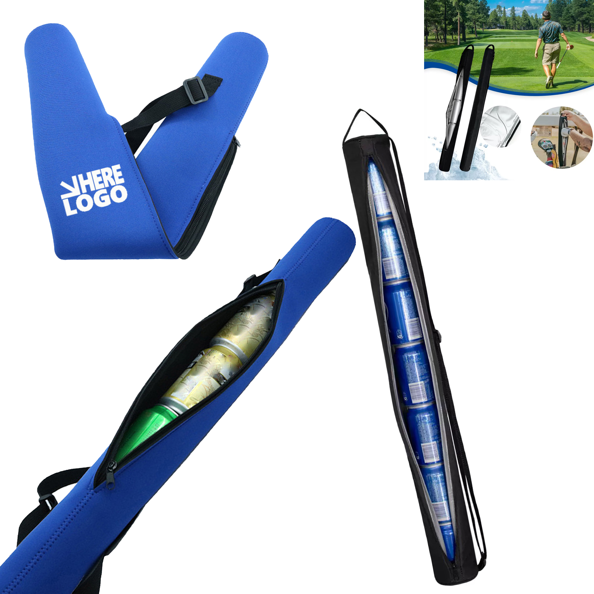 Neoprene Can Carrier with Zipper and Adjustable Strap 6