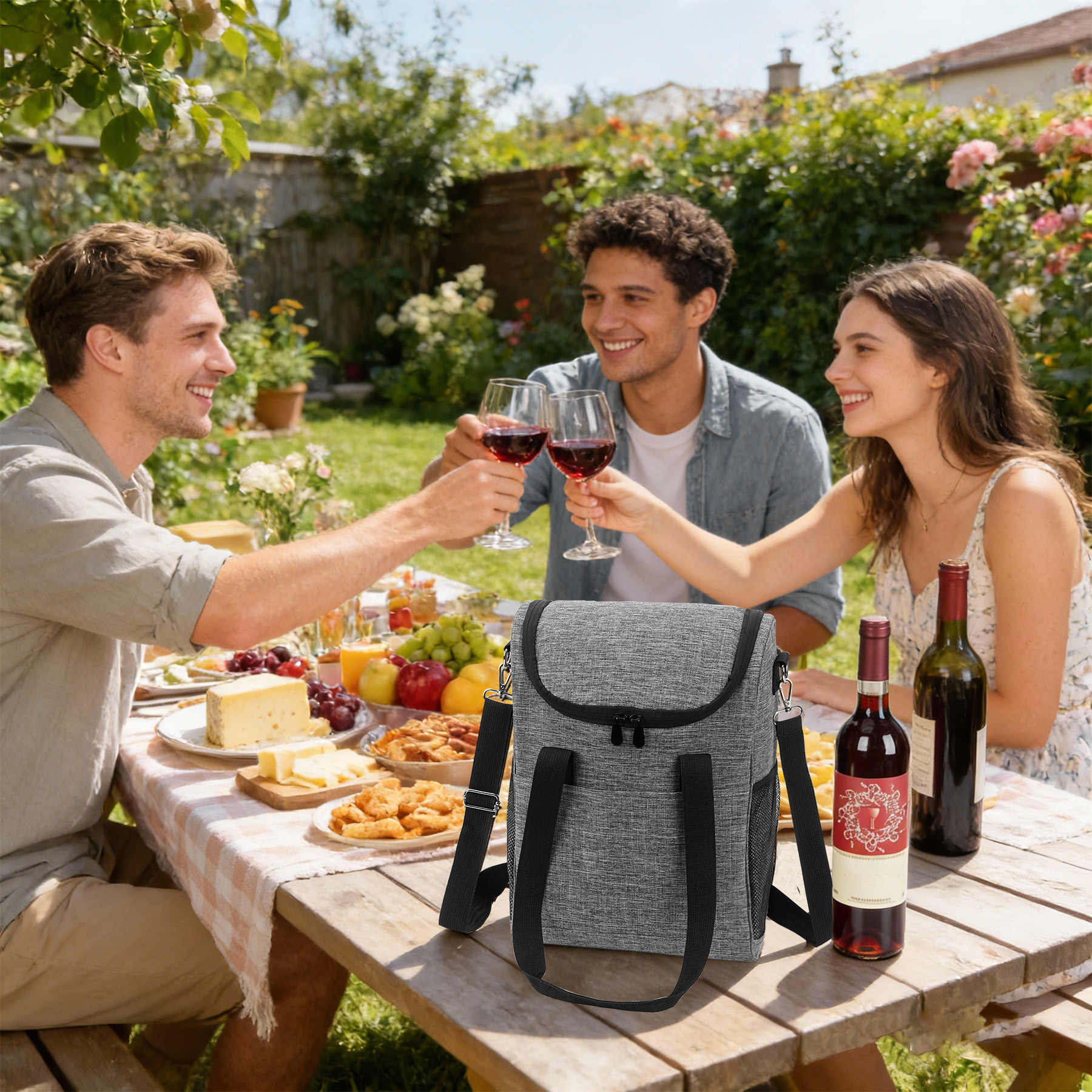 Elegant 6-Bottle Insulated Wine Cooler Bag 7