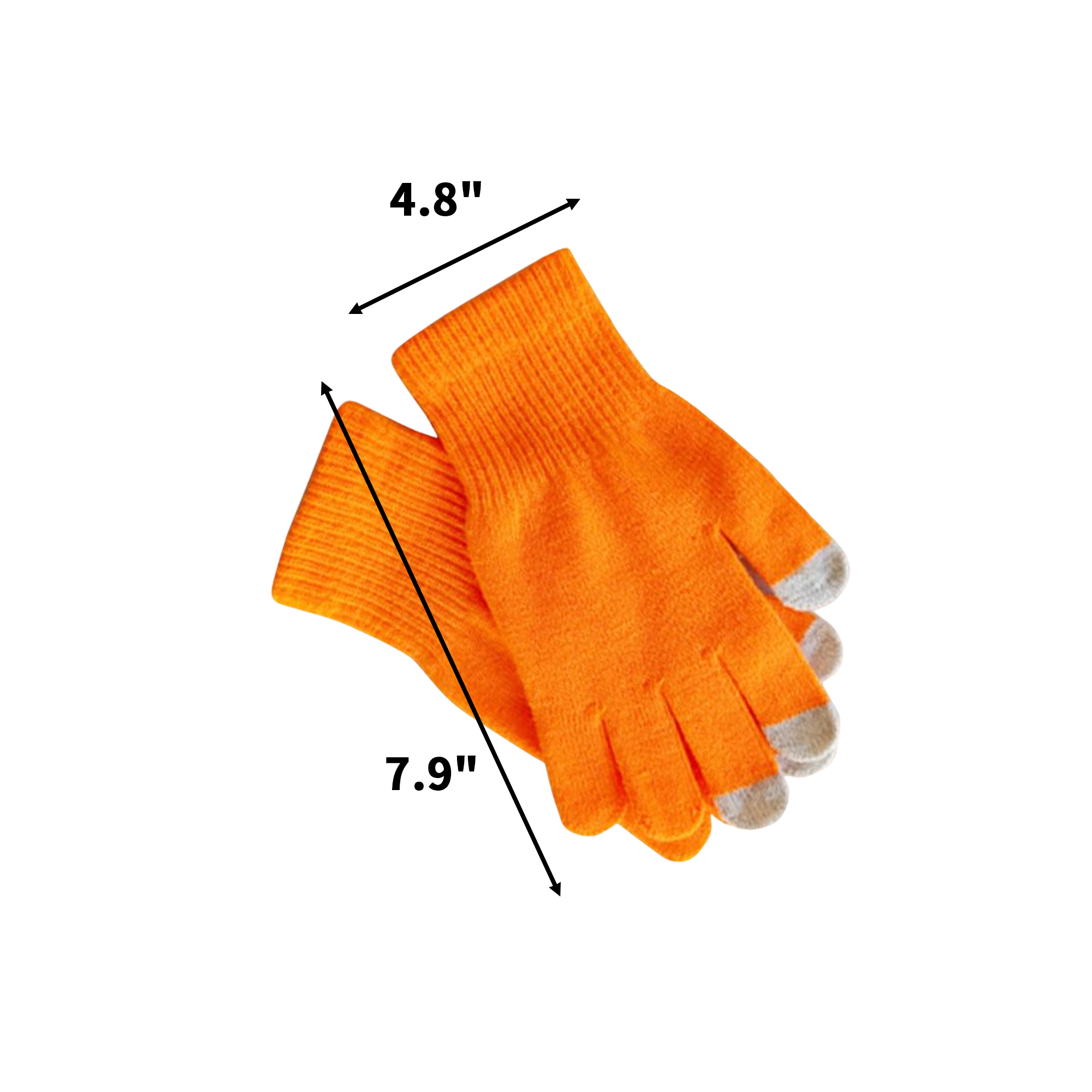 Touchscreen Acrylic Knit Magic Glove Pair 7.9" 10