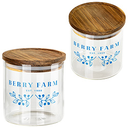 Corsica 22 oz Glass Canister with Acacia Lid 4