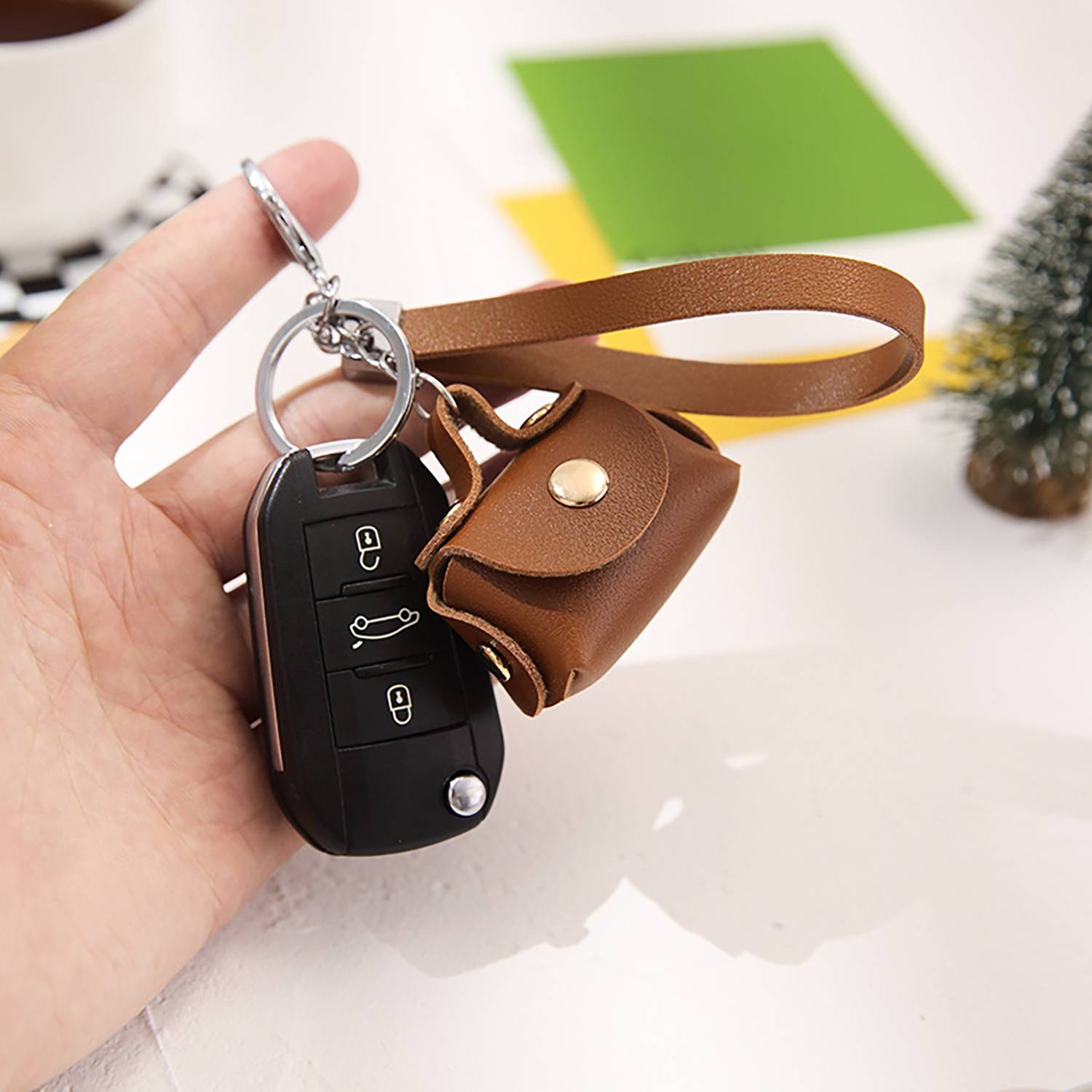 Mini Pu Leather Coin Purse Keychain Pendant 8