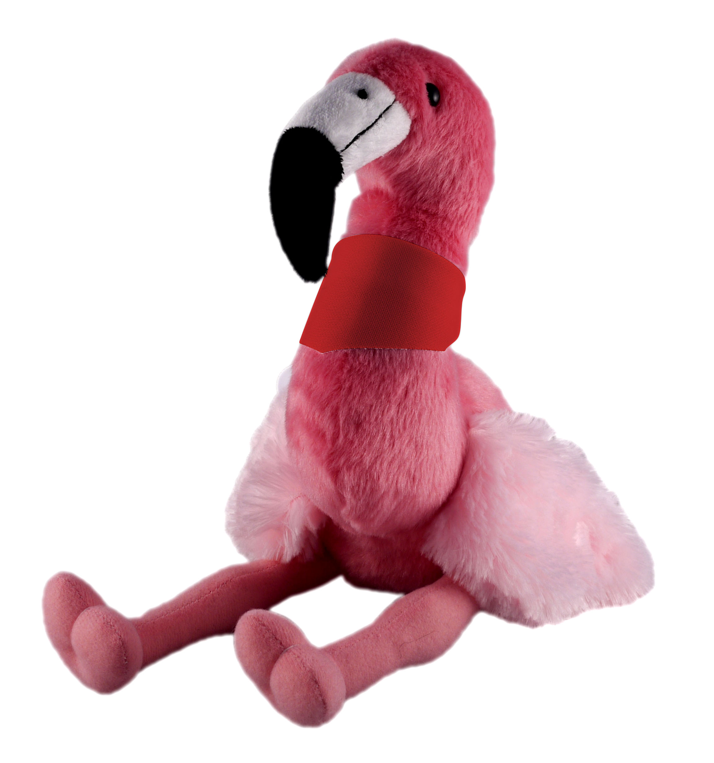 Soft Plush Sitting Flamingo wearing a Bandana 1