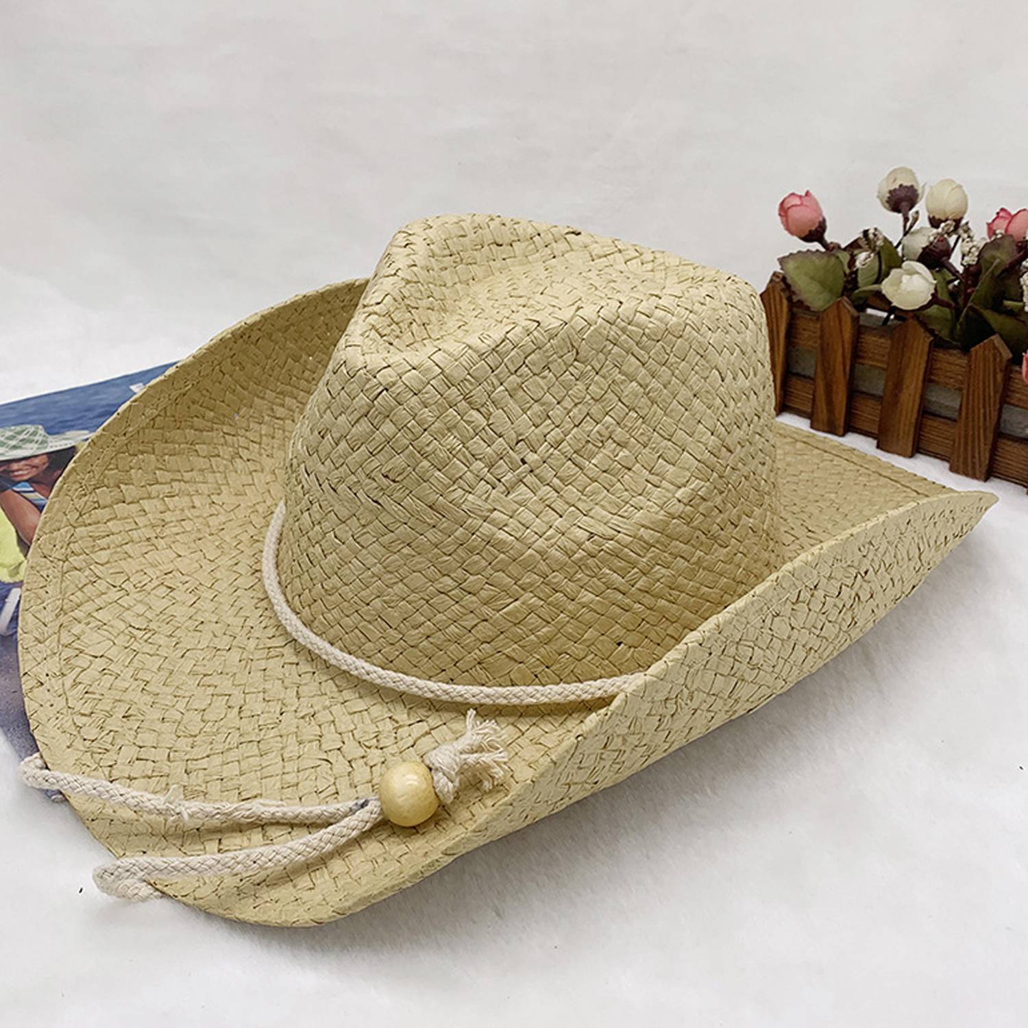 Men And Women Pull Grass Hand Woven Western Cowboy Hat 5