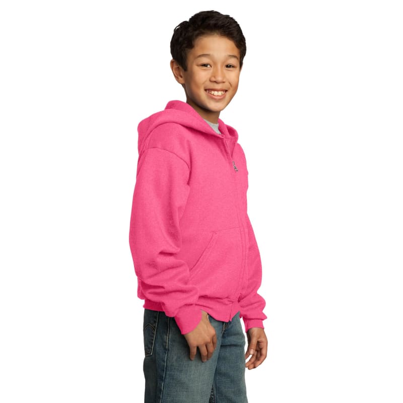Port & Company - Youth Core Fleece Full-Zip Hooded Sweatshirt. 85