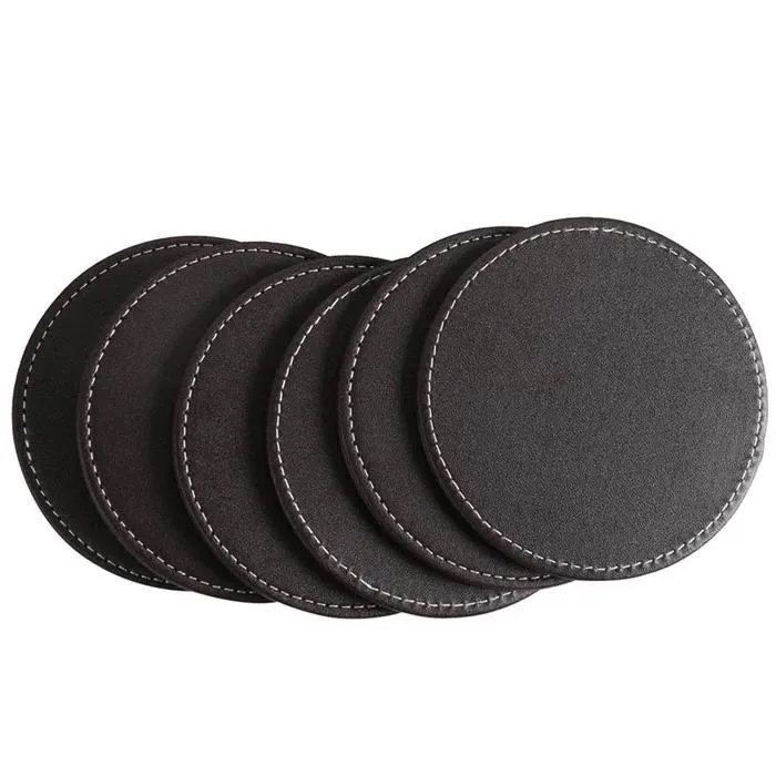 Vintage Round Leather Coaster 7
