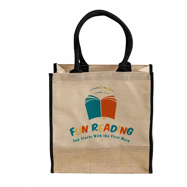 Sunset Square Jute Tote Bag 6