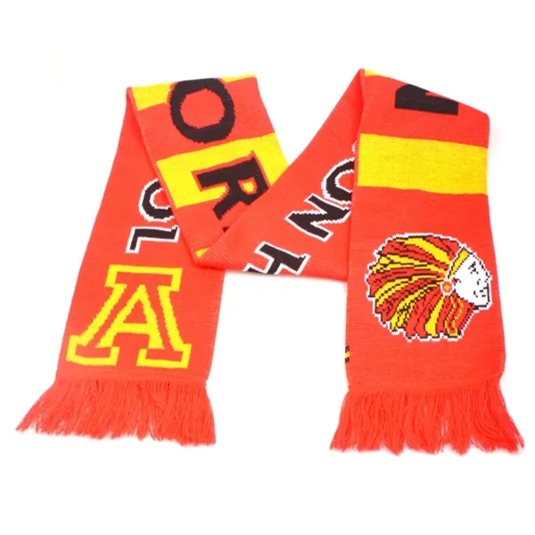 Stadium Acrylic Knitted Scarf with Fringes 2