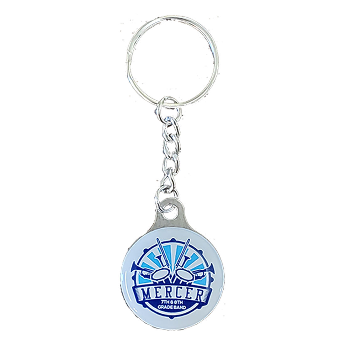 Key Chain / Tag, custom single sided imprint at 1-1/8" diameter with metal backer 5