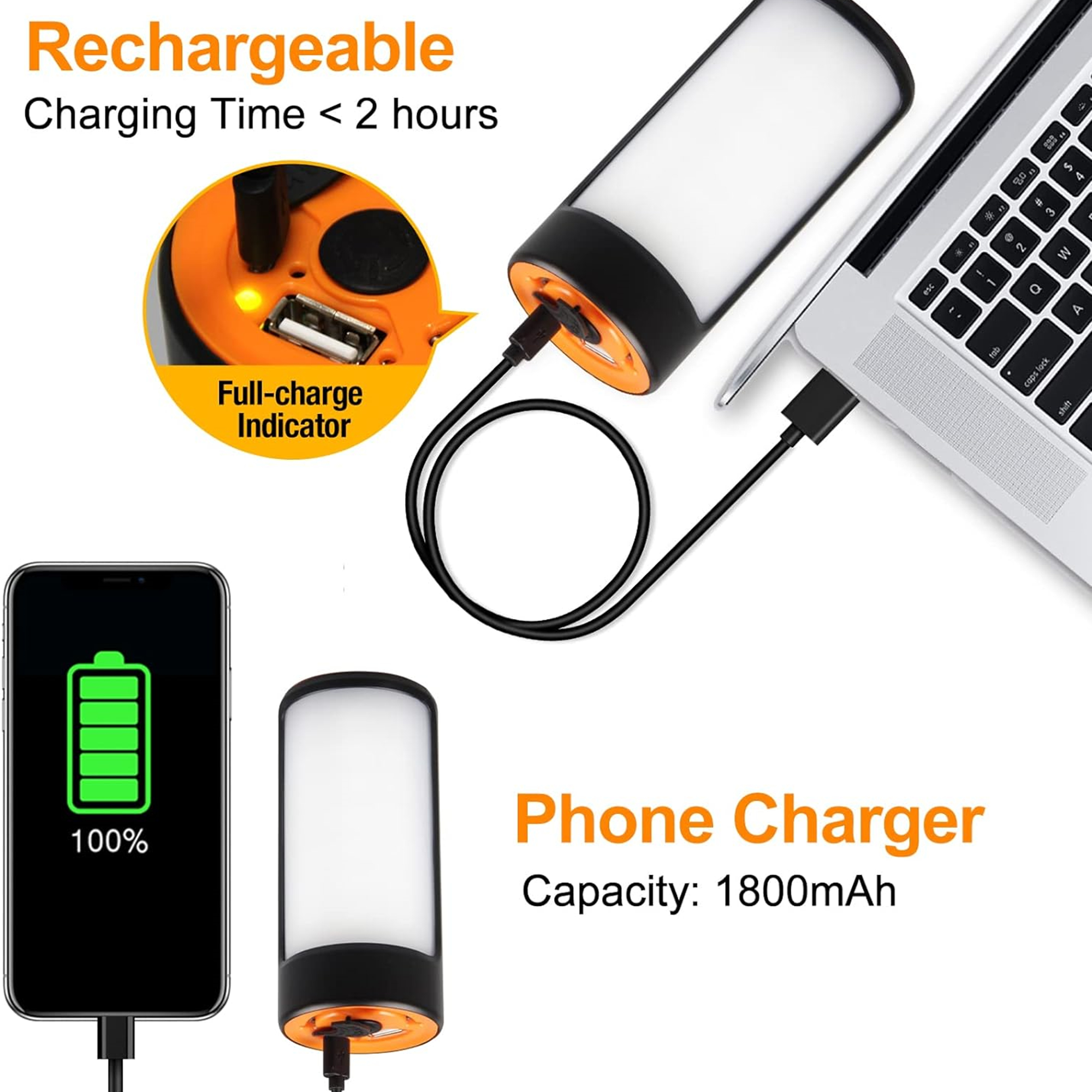 Rechargeable LED Camping Lantern Lights With Hook, custom sports ball with logo imprint 3