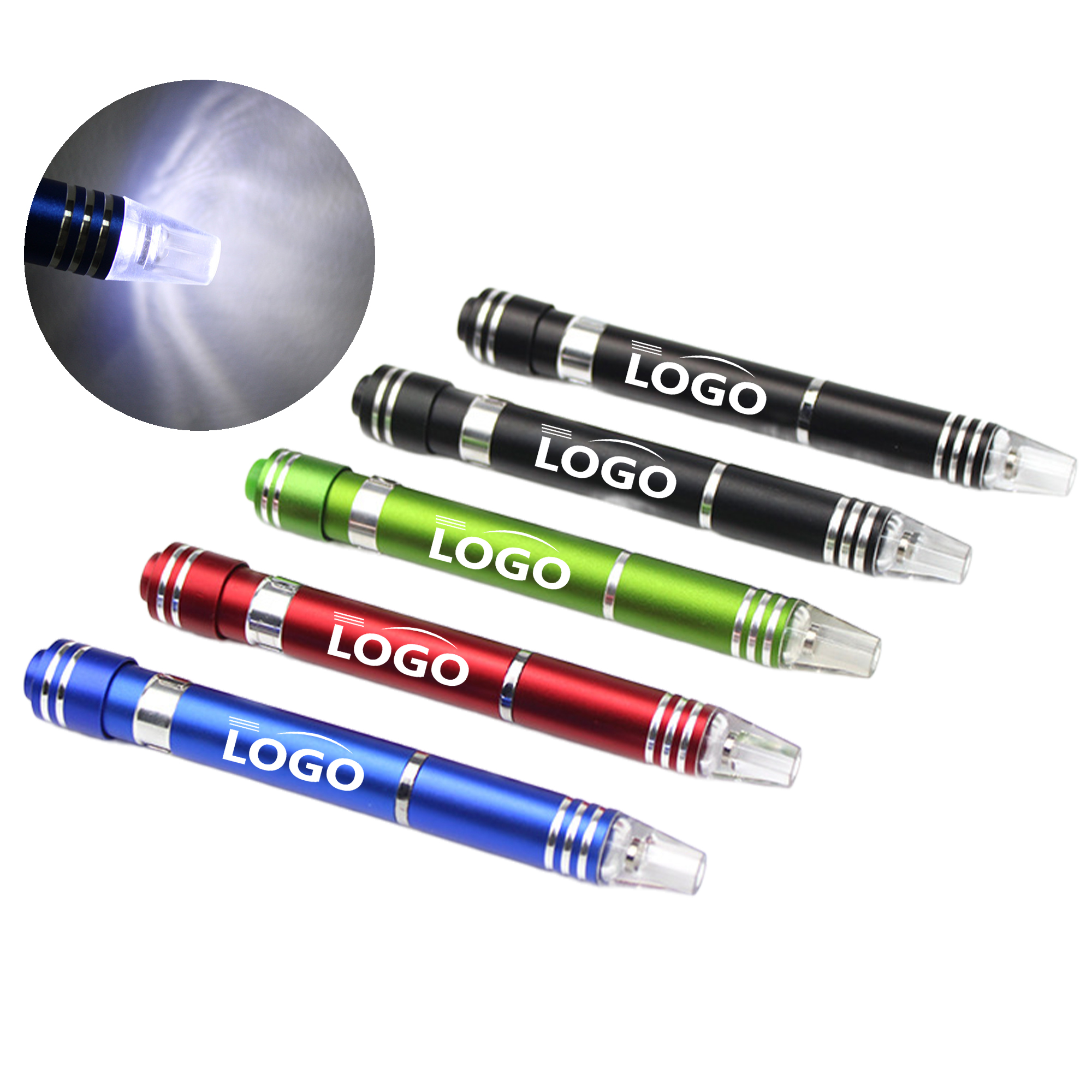 Aluminum Alloy Screwdriver Pen with LED Flashlight 2
