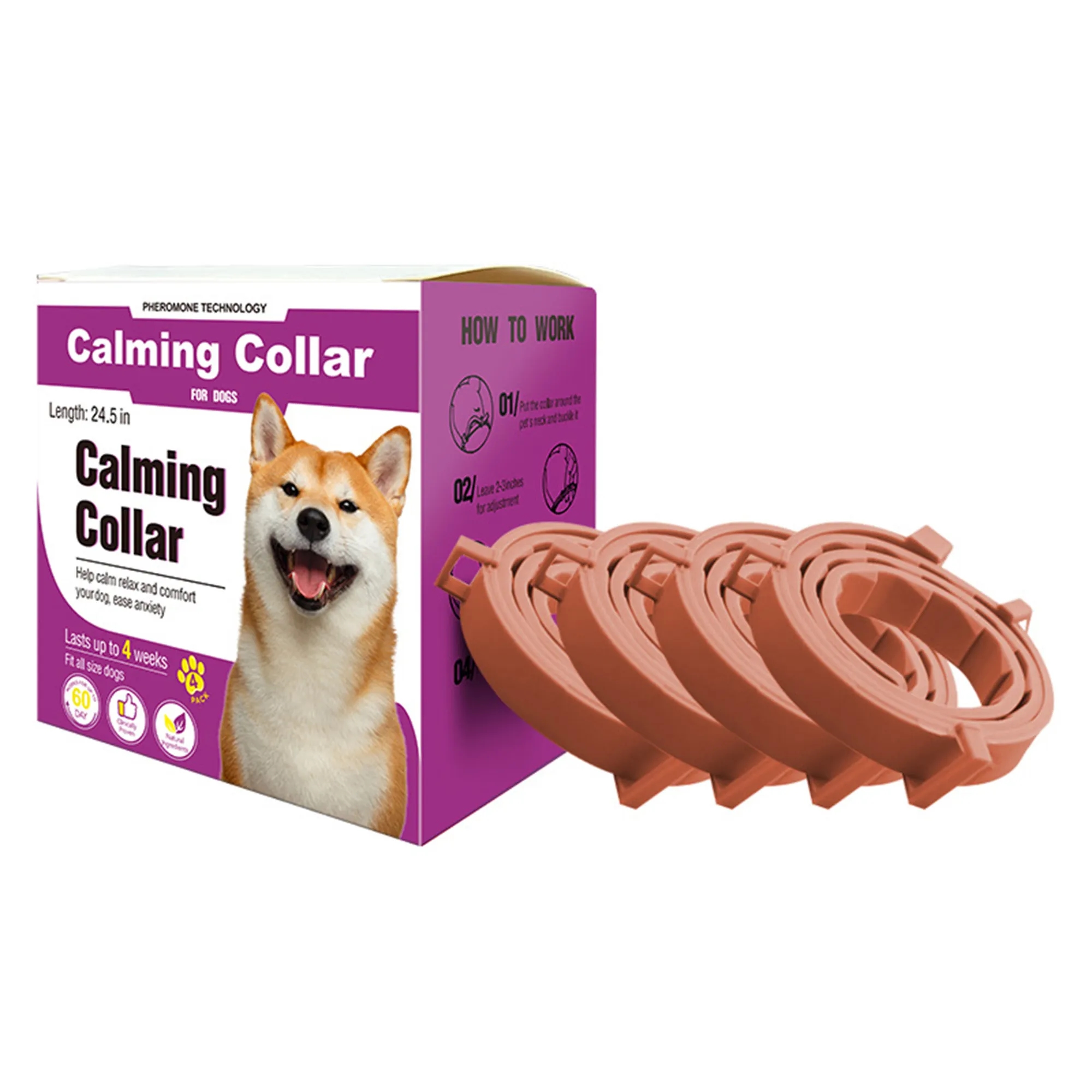 Adjustable Rubber Dog Calming Collar For Anxiety Relief 1