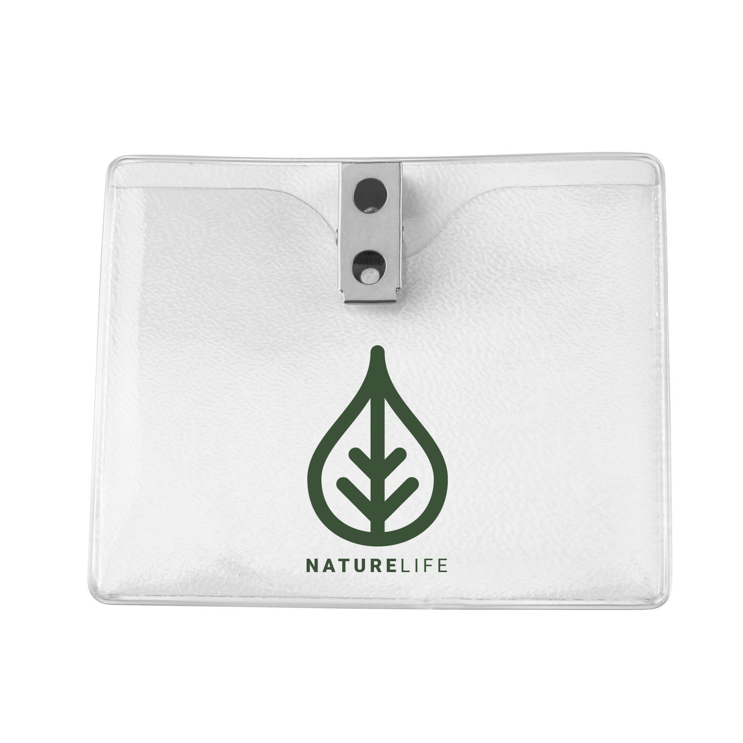 4.18" W x 3.40" H - Horizontal Clear Vinyl Badge Holder (1 Color Imprint) 1