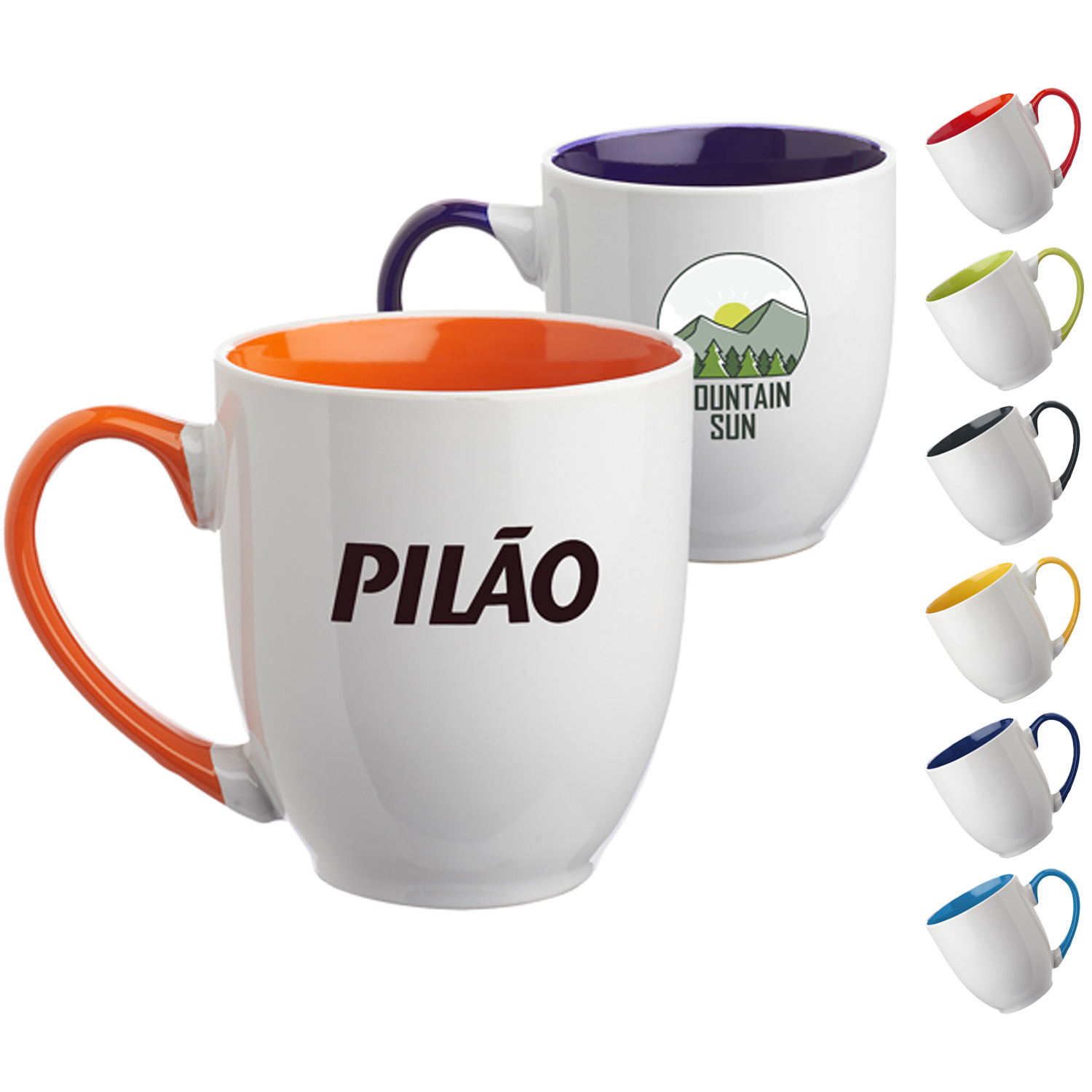 16 oz. Miami Two-Tone Bistro Custom Ceramic Mugs 2