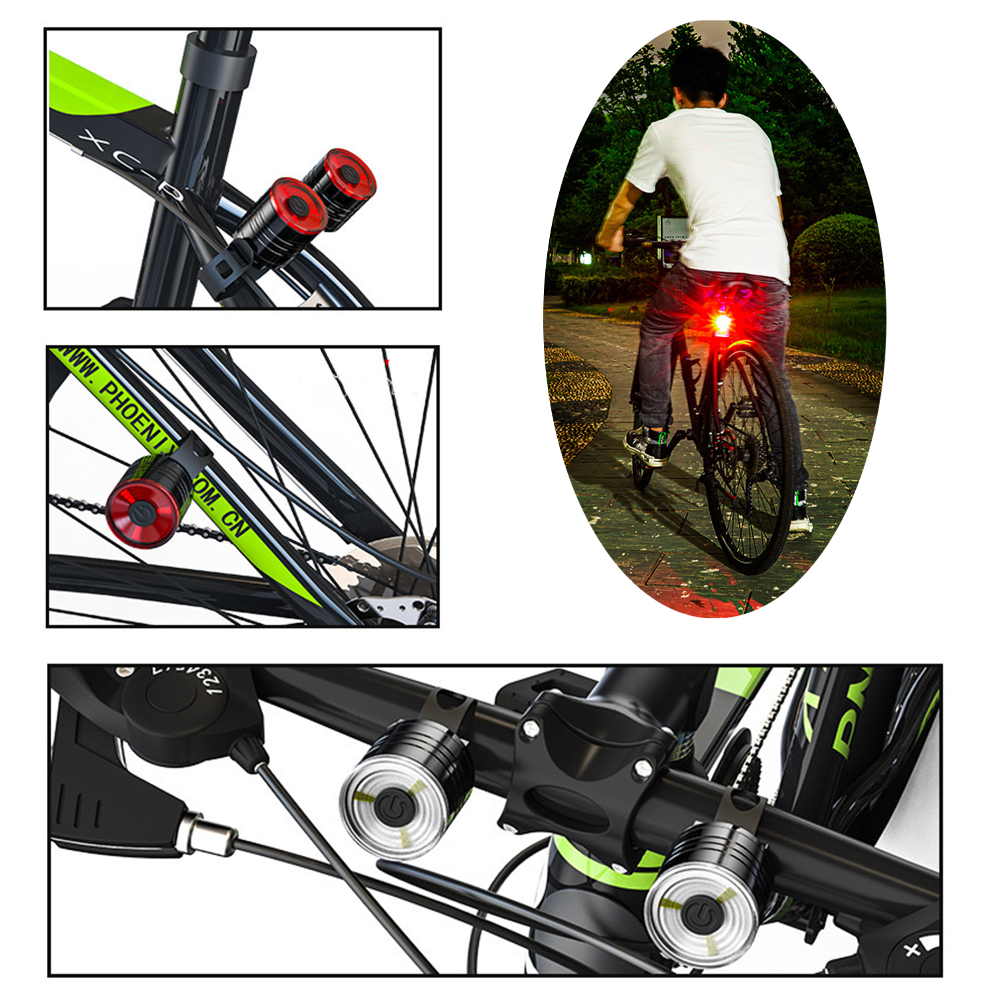 Aluminum Alloy USB Bicycle Reflector 3