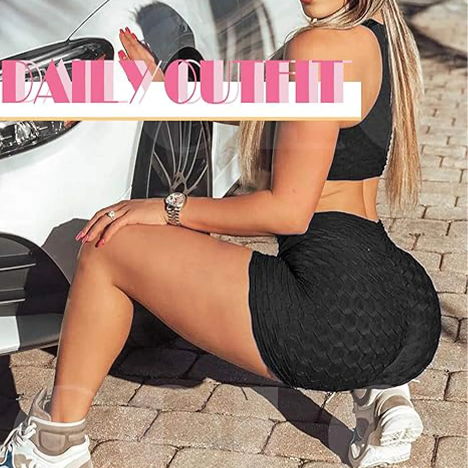 Women High Waisted Workout Shorts 7
