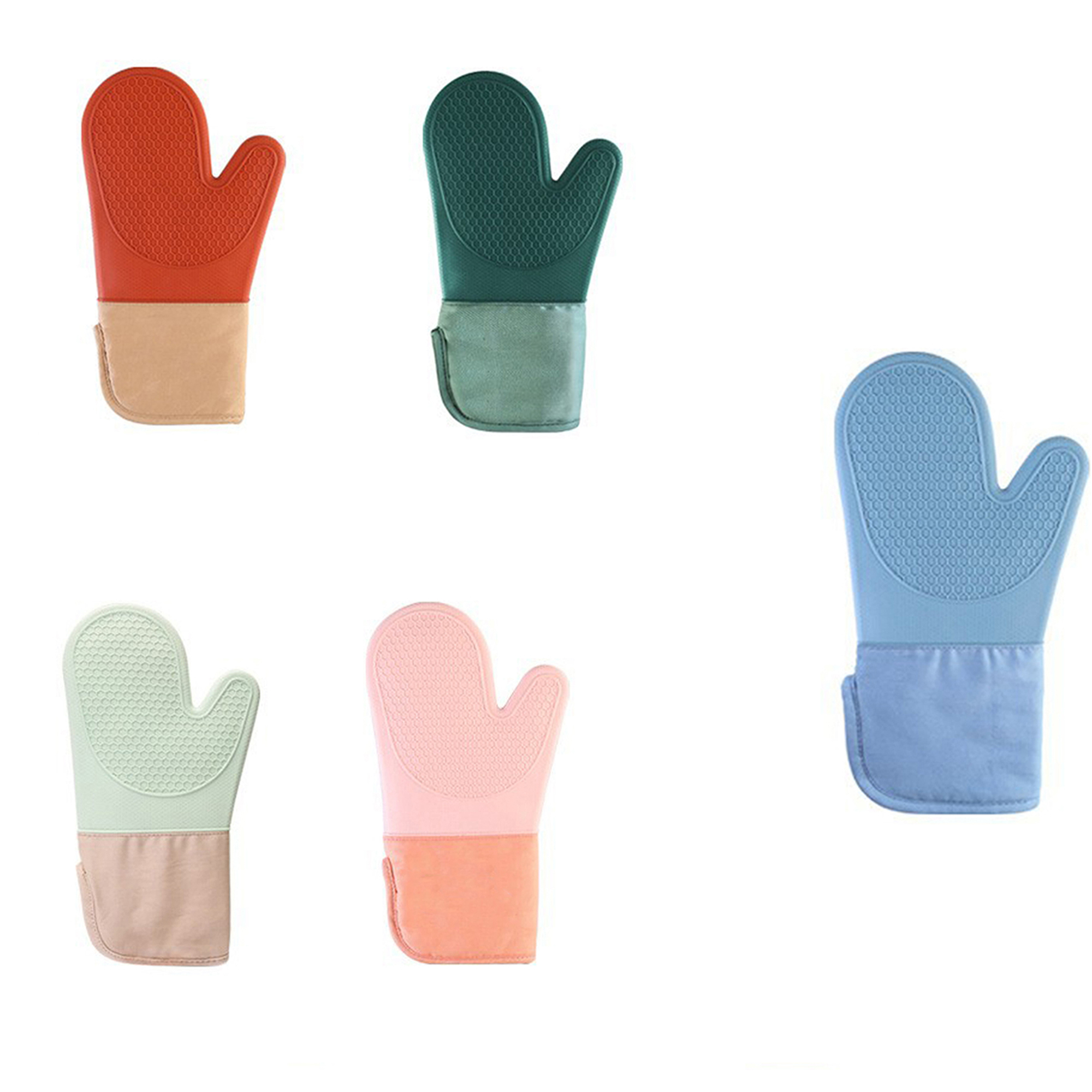 MOQ20 Silicone Thickened Lengthened Oven Mitt 2