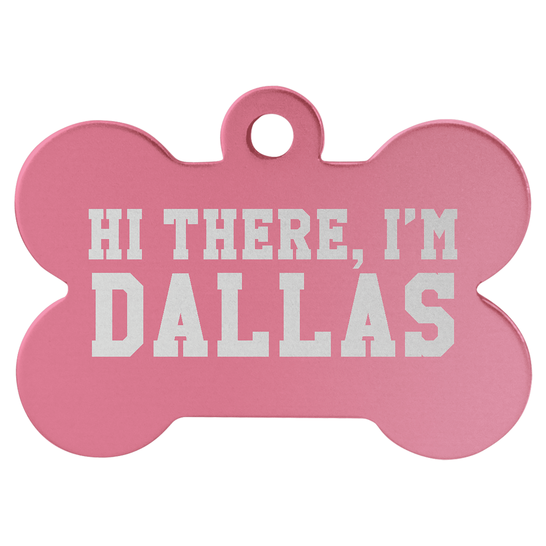 1 1/2" x 1" Pink Anodized Aluminum Bone Pet Tag 1