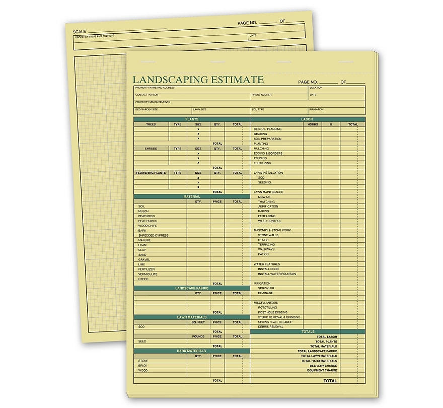 Landscaping Estimate Forms 1