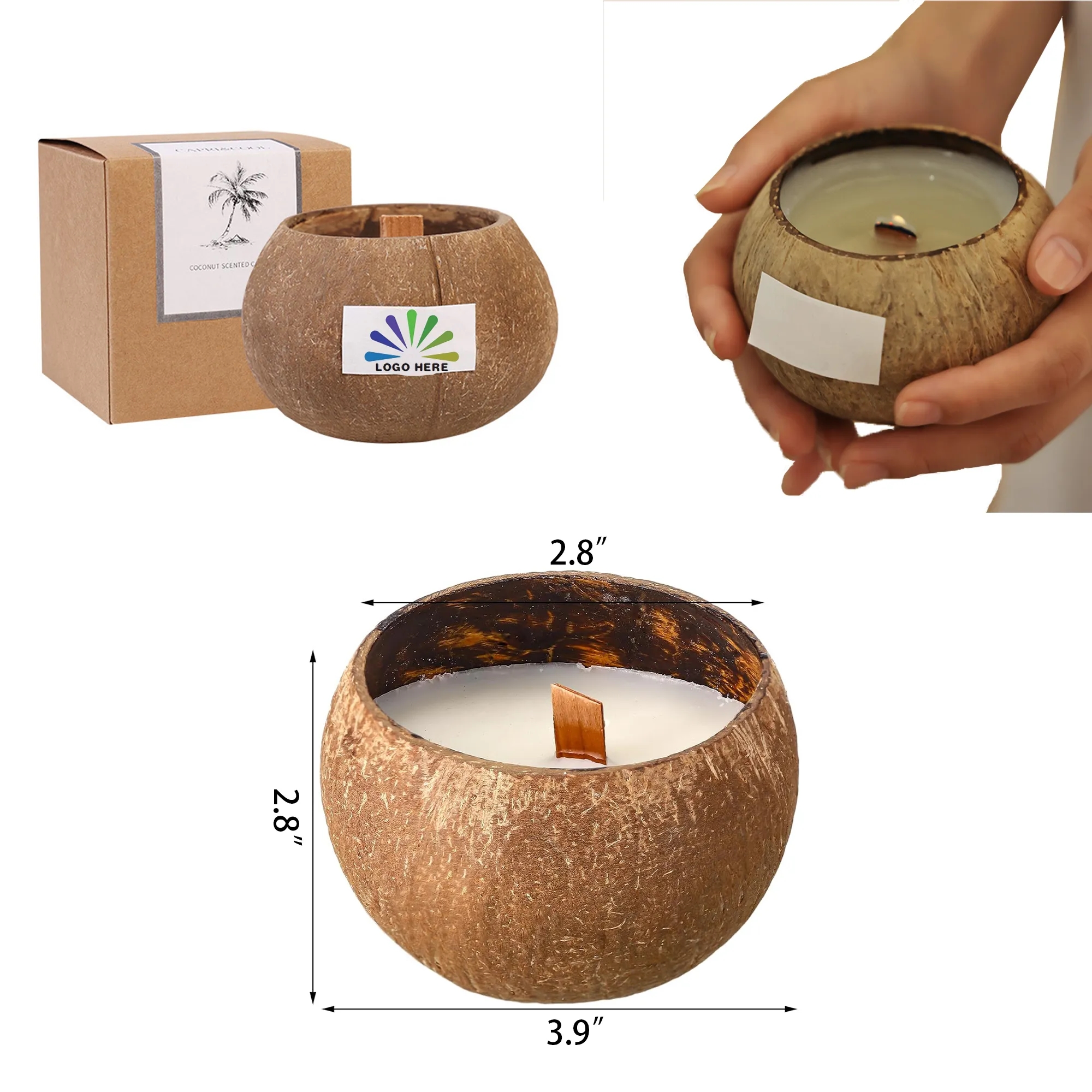 Coconut Shell Scented Candle Gift Set 2