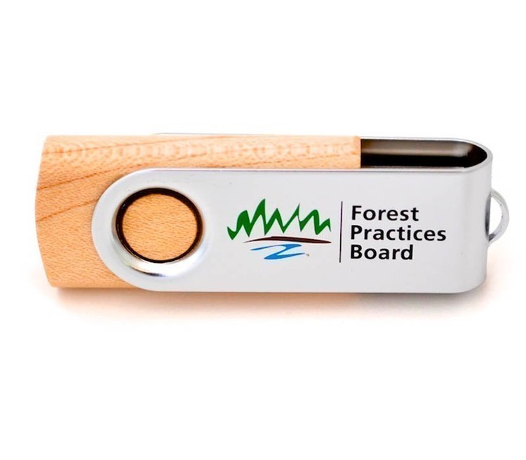 Wooden Swivel USB Flash Drive with Metal Band 1