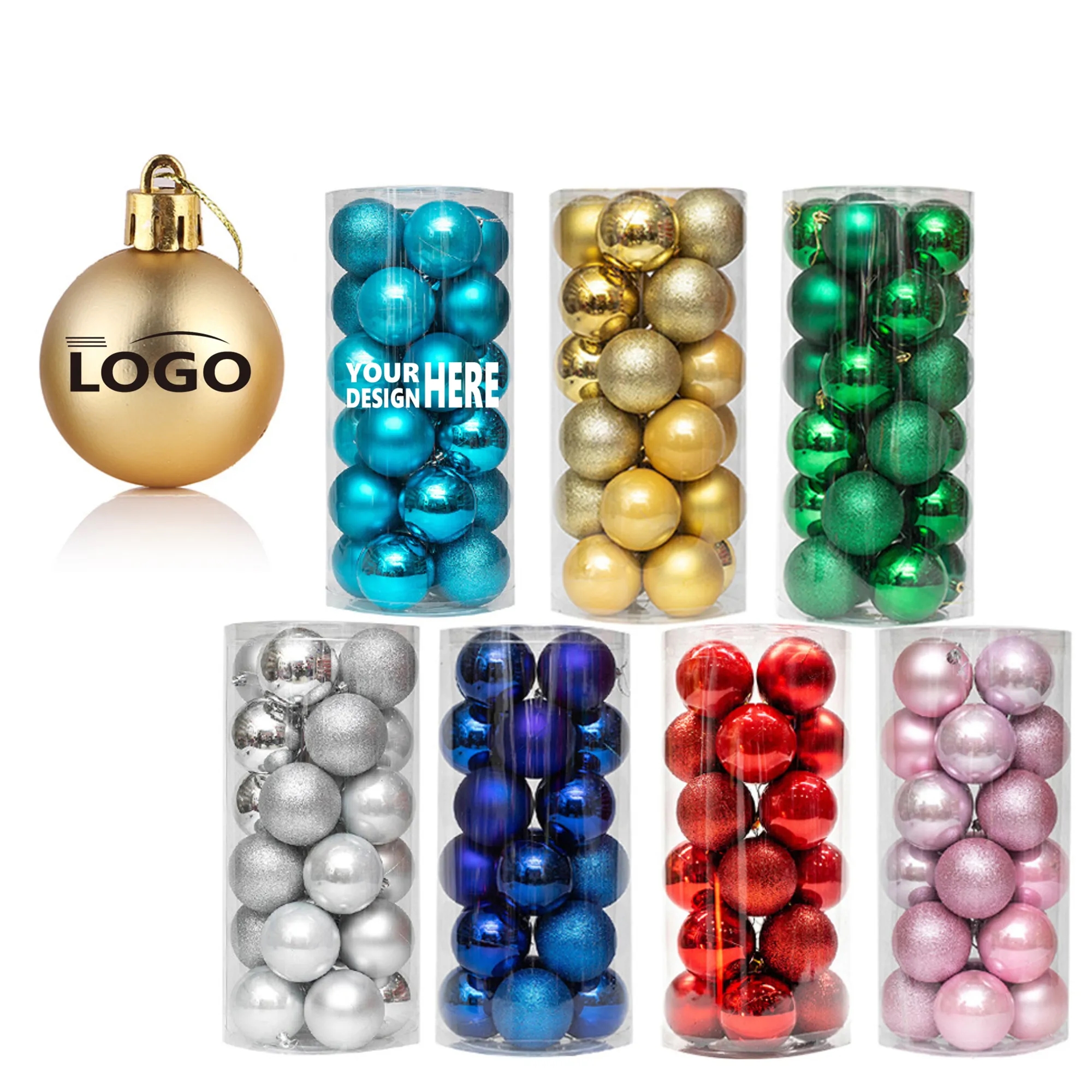 24PCS 1.57" Christmas Ball Ornaments for Decorations