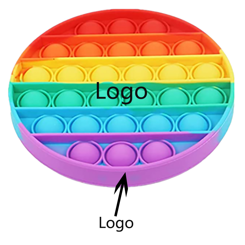 Round Shape Rainbow Color Push Pop Bubble Sensory Fidget Toy 3
