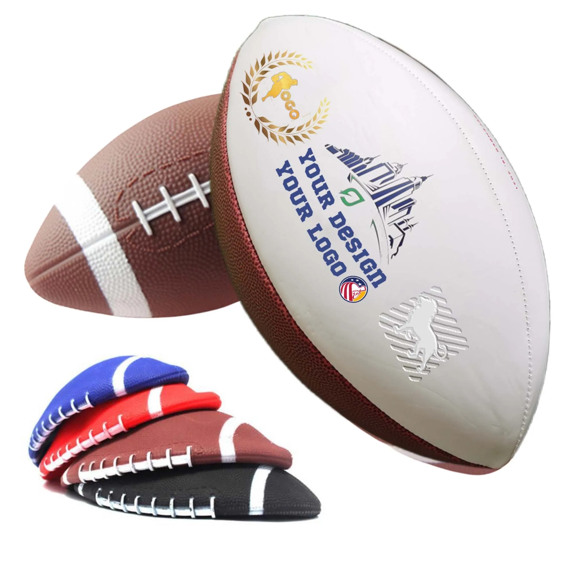 Size 9 Adult Standard Match American  Football Rugby Ball 2