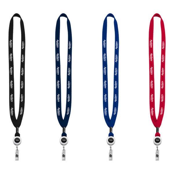 5/8" New Polyester "Shoelace" Lanyard with Retractable Badge Reel 16