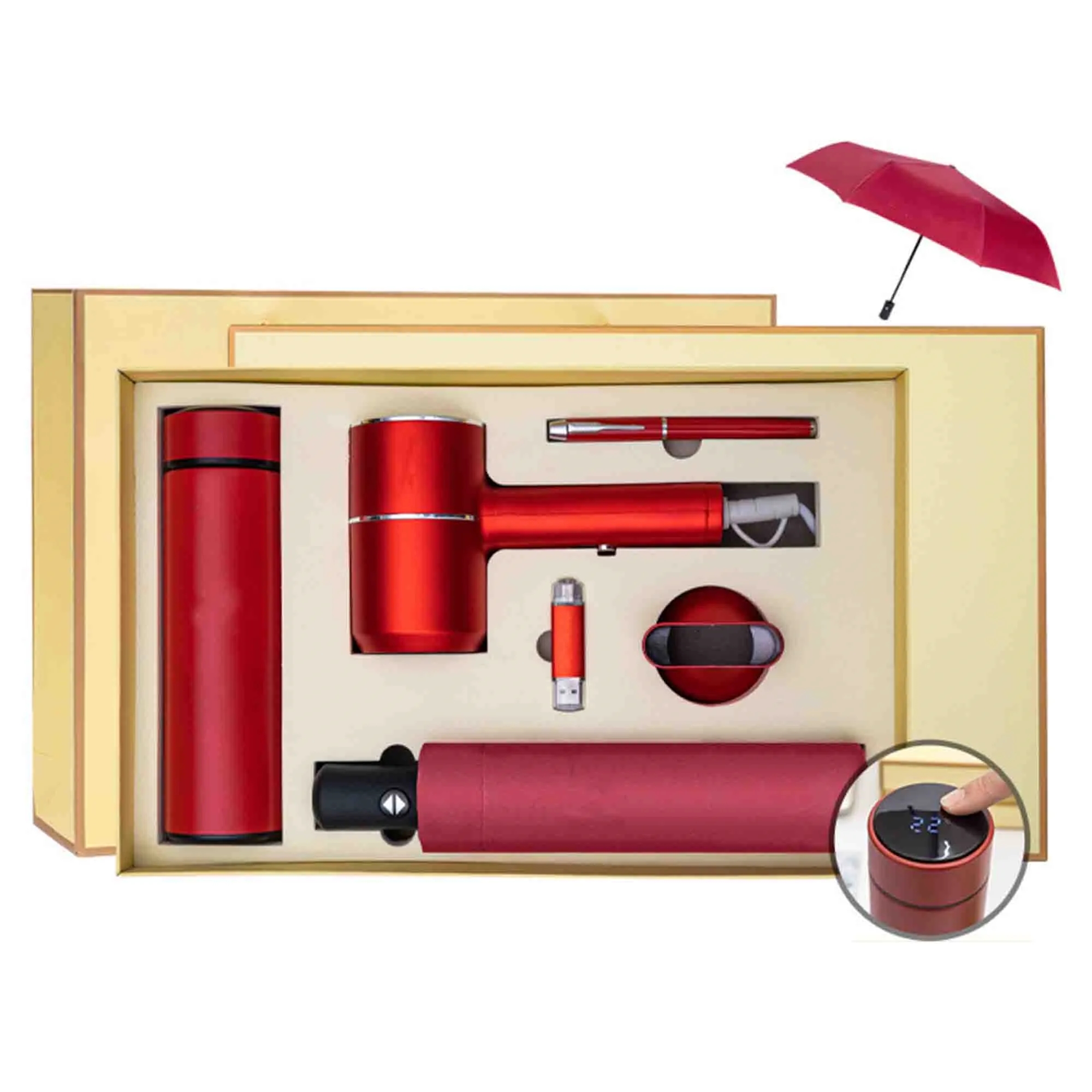 Gift Box Set Contains Cup Umbrella U Disk Pen Hair Dryer 5
